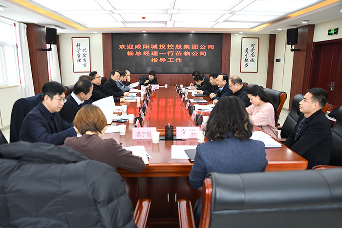 咸陽城投控股集團(tuán)黨委副書記、總經(jīng)理?xiàng)钚∑揭恍猩W臨公司考察指導(dǎo)工作